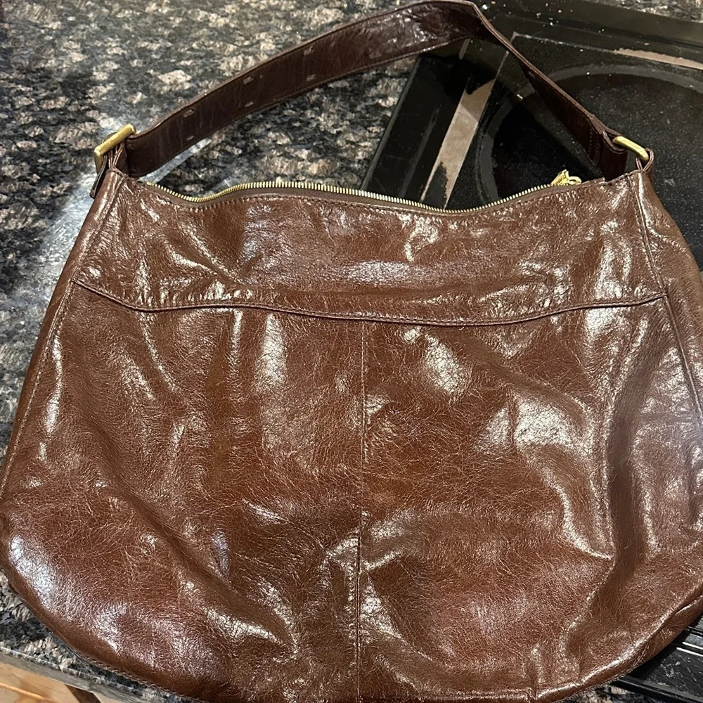 Elegant hobo international Brown Leather Shoulder Bag large - Picture 5 of 10